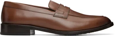 Paul Smith Brown Leather Benito Loafers In Brown