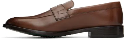 Paul Smith Brown Leather Benito Loafers In Brown