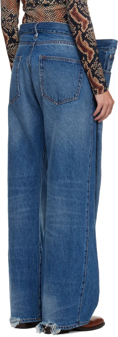 Duran Lantink Blue Hanging Denim Jeans In Blue