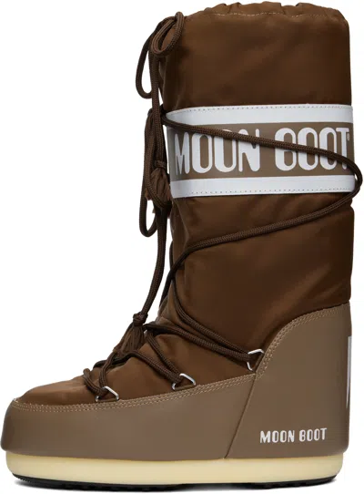 Moon Boot Brown Icon Nylon Boots In Brown
