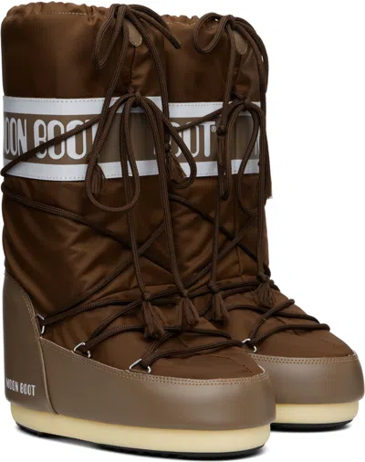 Moon Boot Brown Icon Nylon Boots In Brown