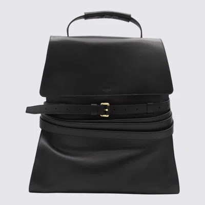 Moschino Flap Backpack With Adjustable Straps And Top Handle In Black