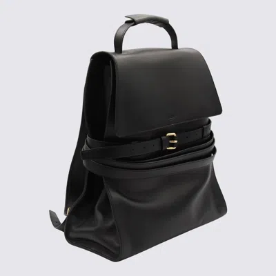 Moschino Flap Backpack With Adjustable Straps And Top Handle In Black