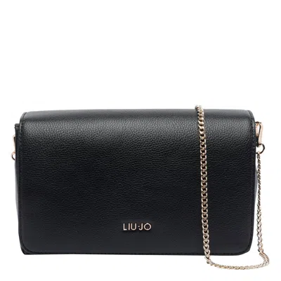 Liu •jo Rectangular Crossbody Bag Chain Strap In Black