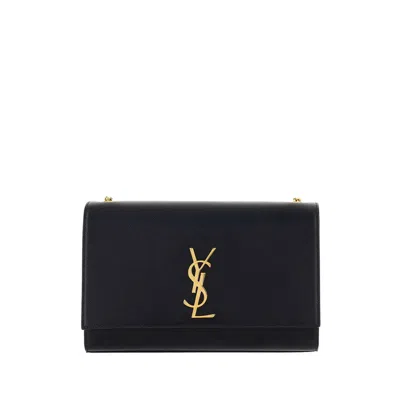Saint Laurent Monogram Shoulder Bag In Black