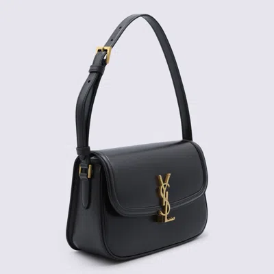 Saint Laurent Black Leather Solferino Small Shoulder Bag In Brown