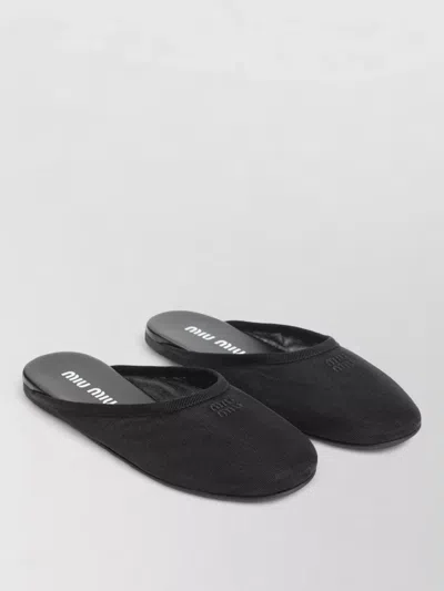 Miu Miu Modern Sneakers With Flat Sole And Mesh In Black