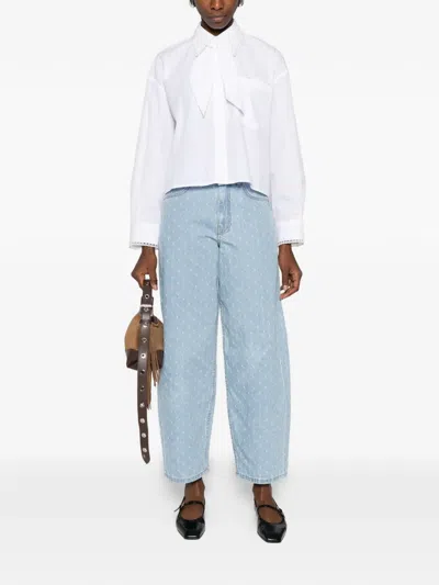 Maje Braid Trim Shirt In White