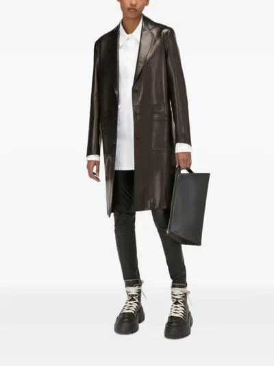 Bally Logo-embroidered Leather Leggings In Black