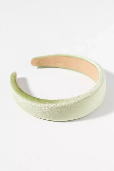 By Anthropologie Puffy Velvet Headband In Green