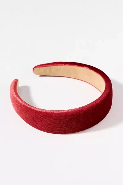 By Anthropologie Puffy Velvet Headband In Purple
