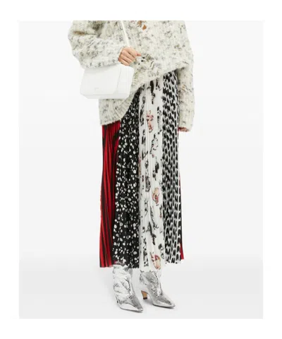 Msgm Patchwork-print Skirt In Multi