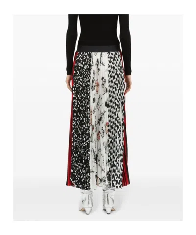 Msgm Patchwork-print Skirt In Multi