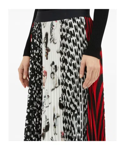 Msgm Patchwork-print Skirt In Multi