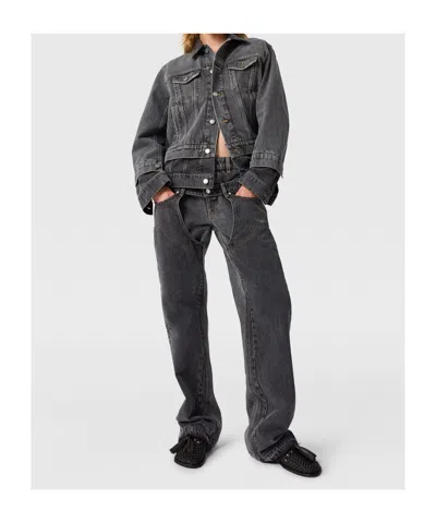 Stella Mccartney Double-layered Denim Jacket In Black