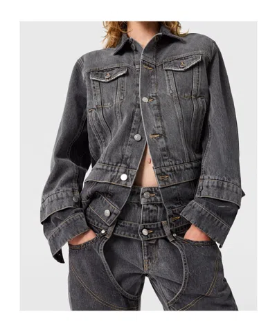 Stella Mccartney Double-layered Denim Jacket In Black
