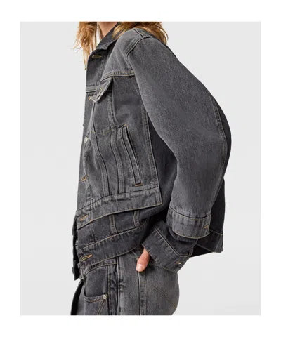 Stella Mccartney Double-layered Denim Jacket In Black