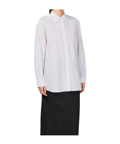 Totême Lapel Long-sleeved Shirt In White