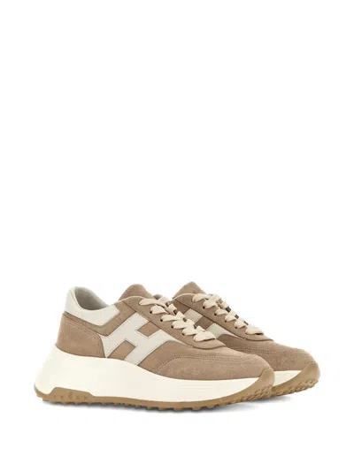 Hogan Hi-fi Suede Sneakers Shoes In Brown