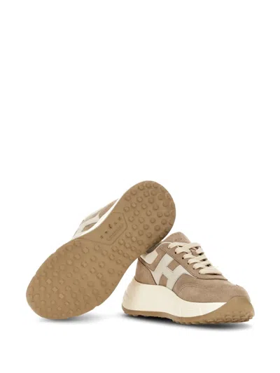 Hogan Hi-fi Suede Sneakers Shoes In Brown