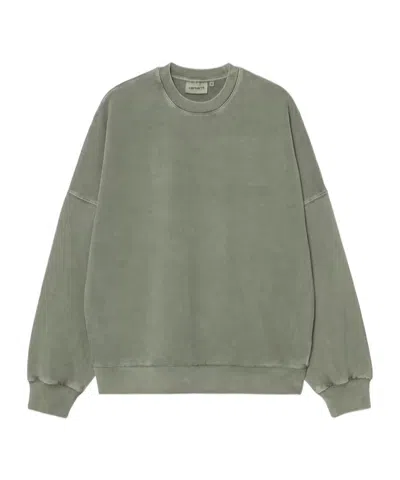 Carhartt Wip Logo Detailed Crewneck Sweatshirt In Green