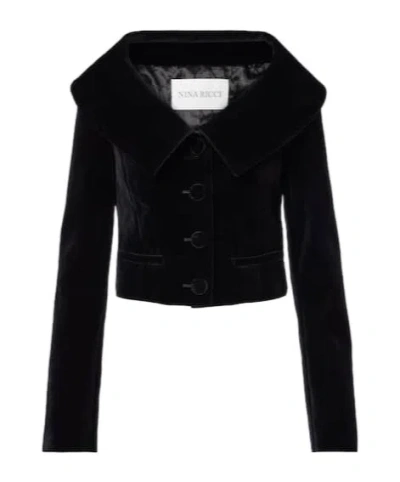 Nina Ricci Cropped  Jacket In Black