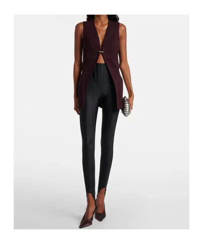 Mugler V-neck Front Opening Vest In Black