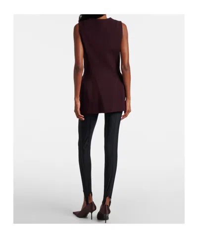 Mugler V-neck Front Opening Vest In Black