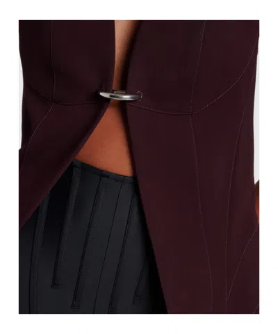 Mugler V-neck Front Opening Vest In Black