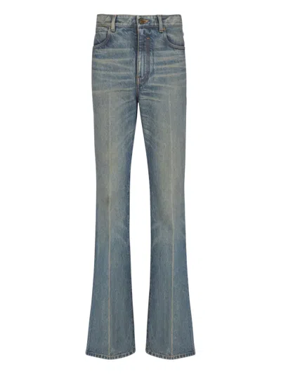 Balmain Bootcut Cotton Jeans In Blue