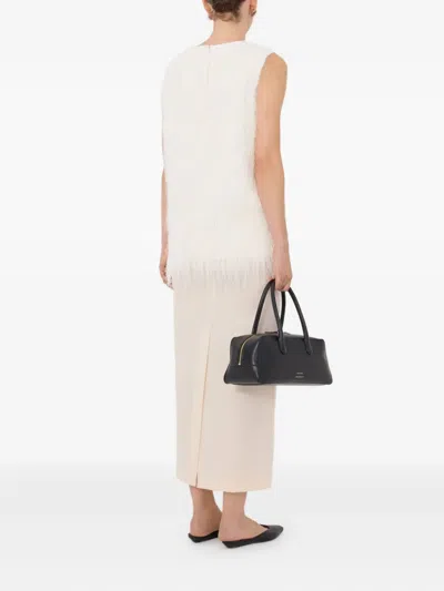 Loulou De Saison Yasmin Bluse Mit Fransen In White