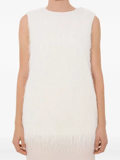 Loulou De Saison Yasmin Bluse Mit Fransen In White