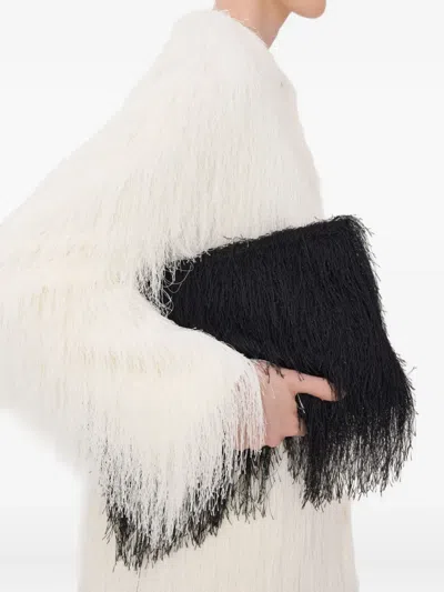 Loulou De Saison Eckige Evano Clutch Mit Fransen In Black