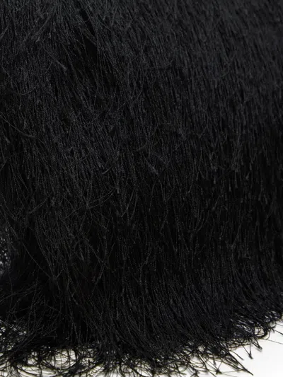 Loulou De Saison Eckige Evano Clutch Mit Fransen In Black