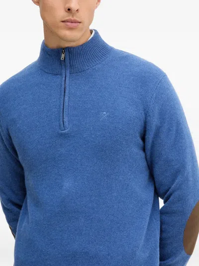 Hackett Elbow-patch Sweater In Blue