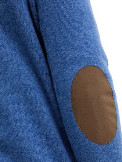 Hackett Elbow-patch Sweater In Blue