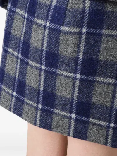 Miu Miu Karierter Minirock In Blue