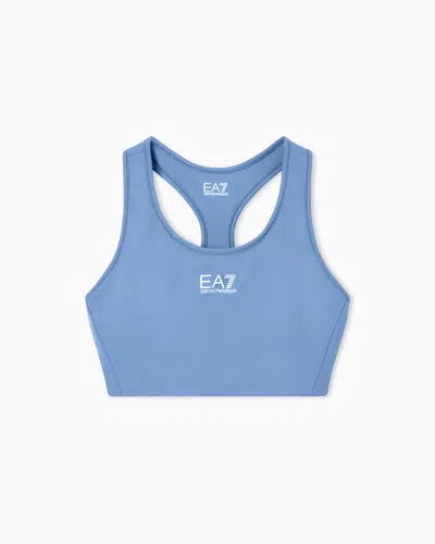 Ea7 Dynamic Athlete Sports Bra In Vigor7 Technical Fabric In Blue