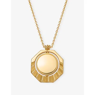 Astley Clarke Ial Sunrise Spinner Locket 18ct Yellow-gold Vermeil Plated 925 Sterling Silver And Sapphire Necklac In Gold