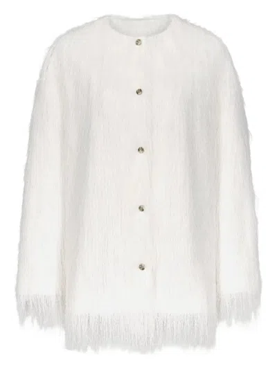 Loulou De Saison Filipo Fringed-detail Coat In White