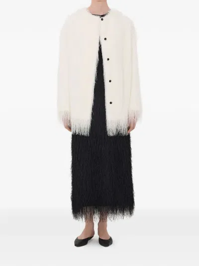 Loulou De Saison Filipo Fringed-detail Coat In White