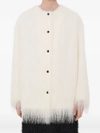Loulou De Saison Filipo Fringed-detail Coat In White