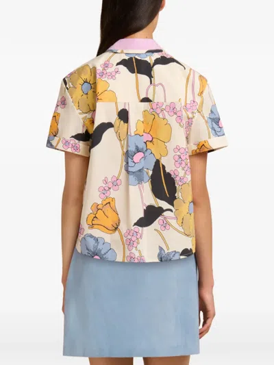 Marni Floral-print Pocket Shirt In Pink