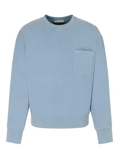 Marni Sweatshirt Mit Brusttasche In Blue