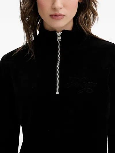 Hugo Boss Zip-up Mini Dress In Black