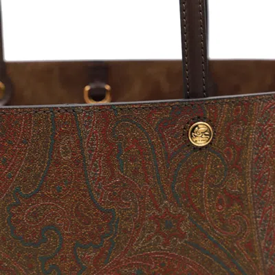 Etro Multicolor Tote In Brown