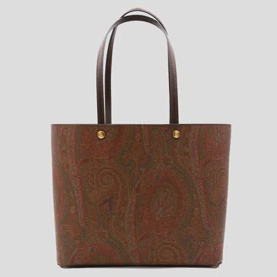 Etro Multicolor Tote In Brown