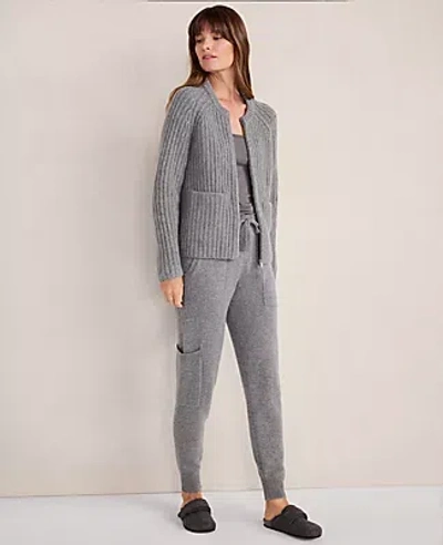 Ann Taylor Cashmere Shaker Bomber In Gray