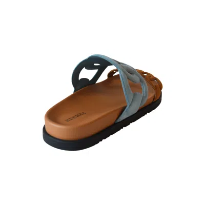 Pre-owned Hermes Extra Sandal Blue Brown