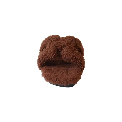 Pre-owned Hermes Oran Teddy Sandals Brown